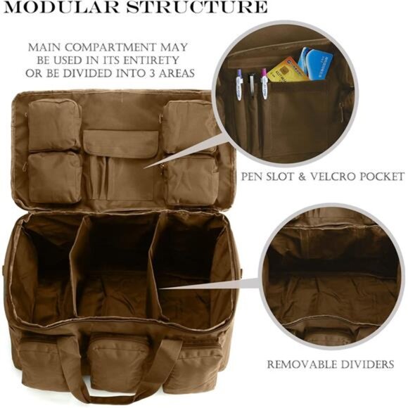 Military Duffel Bag 50L Gym Bag for Men Convertible Weekend Backpack - Picture 2 of 6